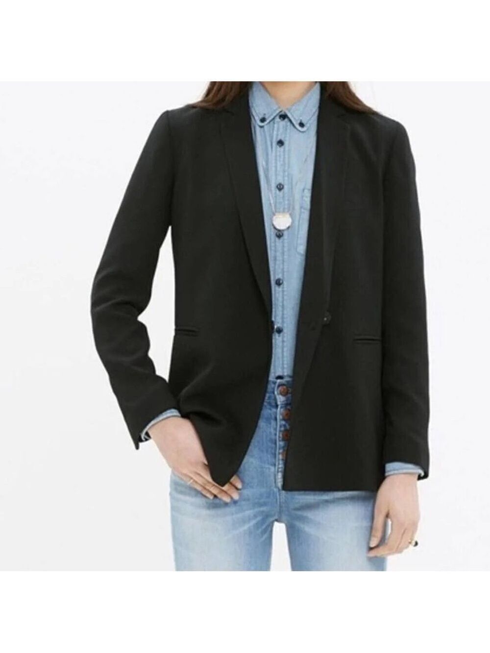 Madewell Tribune Classic Black Blazer Sz 10